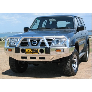 ECB Silver Hammertone Powdercoat BullBar to suit Nissan Patrol GU Y61 4.2LT IN/DIE 10/01 - 09/04