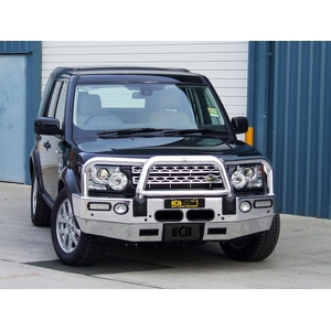 ECB Textura Black Powdercoat Winch BullBar with Bumper Lights to suit Landrover Discovery 4 10/09 - 2014