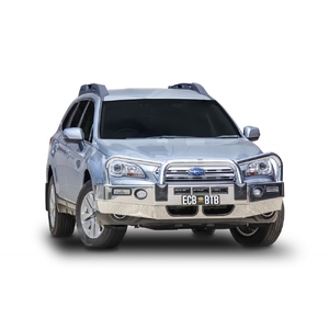 ECB Textura Black Powdercoat BullBar with Bumper Lights to suit Subaru Outback 12/14 - 11/17