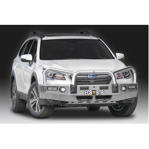 ECB Black Ripple Powdercoat BullBar with Bumper Lights to suit Subaru Outback 12/17 - 11/20