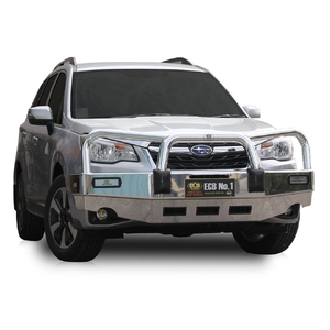 ECB Silver Hammertone Powdercoat BullBar with Bumper Lights to suit Subaru Forester 01/16 - 07/18
