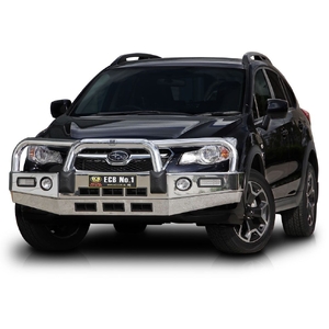 ECB Textura Black Powdercoat BullBar with Bumper Lights to suit Subaru XV 11/12 - 04/17