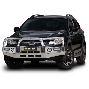 ECB Silver Hammertone BullBar with Bumper Lights to suit Subaru XV 11/12 - 04/17