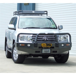 ECB Silver Hammertone Powdercoat Winch BullBar With Bumper Lights to suit Toyota LandCruiser 200 Series GXL 11/07 - 01/12