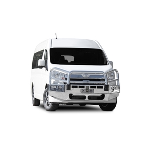 ECB Silver Hammertone Powdercoat BullBar with Bumper Lights to suit Toyota HiAce 05/19 - Onwards