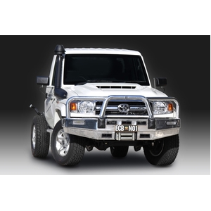 ECB Black Ripple Powdercoat Winch BullBar to suit Toyota LandCruiser 79 Series Single Cab 11/16 - Onwards