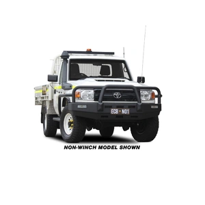 ECB Polished Winch BullBar Compatible with Side Step Rail to suit Toyota LandCruiser 79 Series Single Cab 11/16 - Onwards