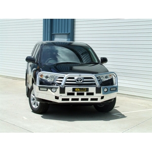 ECB Polished BullBar with Bumper Lights to suit Toyota Kluger 09/10 - 02/14