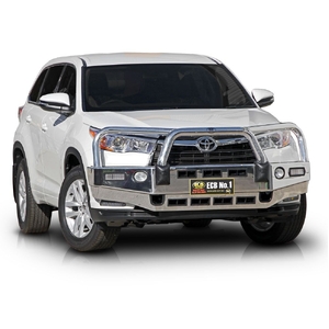 ECB Textura Black Powdercoat BullBar with Bumper Lights to suit Toyota Kluger 03/14 - 10/16