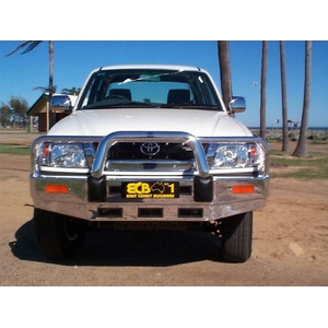 ECB Silver Hammertone Powdercoat BullBar to suit Toyota HiLux 4WD 11/97 - 02/05