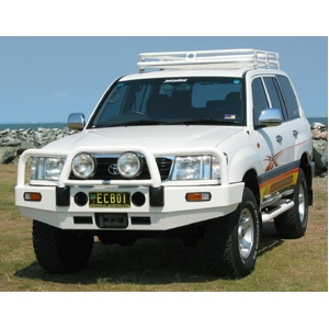 ECB Black Ripple Powdercoat Winch BullBar to suit Toyota LandCruiser 100 Series Live Coil 04/98 - 10/07