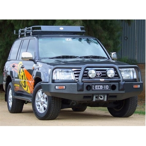 ECB Textura Black Powdercoat Winch BullBar to suit Toyota LandCruiser 100 Series IFS 04/98 - 10/07