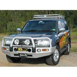ECB Textura Black Powdercoat Winch BullBar with Bumper Lights to suit Toyota LandCruiser 100 Series Live Coil 04/98 - 10/07