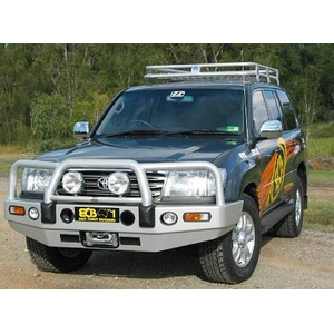 ECB Textura Black Winch BullBar with Bumper Lights to suit Toyota LandCruiser 100 Series Live Coil 04/98 - 10/07