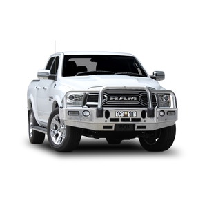 ECB Black Ripple Powdercoat Winch BullBar with Bumper Lights to suit Dodge Ram 1500 DS Laramie 07/18 - Onwards