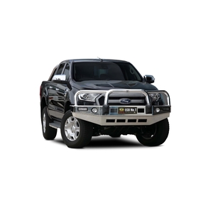ECB Silver Hammertone Powdercoat BullBar with Bumper Lights to suit Ford Ranger PX MKII 2WD Highrise 07/15 - 08/18