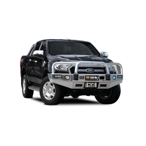 ECB Textura Black Powdercoat Winch BullBar with Bumper Lights to suit Ford Ranger PX MKII 4WD Highrise 07/15 - 08/18