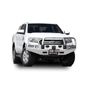 ECB Black Ripple Winch BullBar with Bumper Lights to suit Ford Ranger PX MKIII 4WD Highrise 09/18 - 04/22