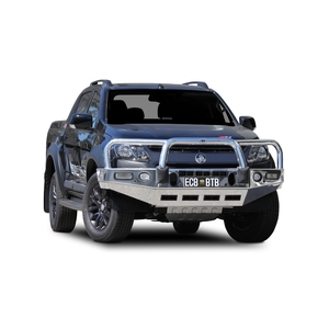 ECB Textura Black Powdercoat BullBar with Bumper Lights to suit Holden Colorado Z71 4X4 Dual Cab 06/19 - 12/20