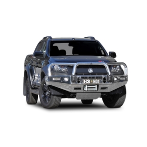 ECB Silver Hammertone Powdercoat Winch BullBar with Bumper Lights to suit Holden Colorado Z71 4X4 Dual Cab 06/19 - 12/20