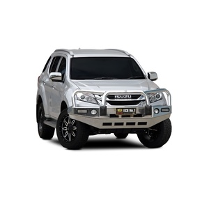 ECB Black Ripple Powdercoat BullBar with Bumper Lights to suit Isuzu MU-X 11/13 - 01/17