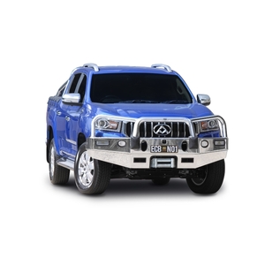 ECB Silver Hammertone Powdercoat Winch BullBar with Bumper Lights to suit LDV T60 07/17 - 08/21