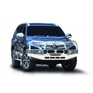 ECB Silver Hammertone Powdercoat BullBar with Bumper Lights to suit Mitsubishi Pajero Sport Exceed 05/16 - 11/19
