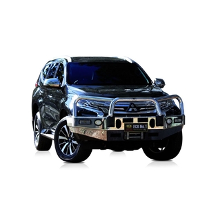 ECB Silver Hammertone Powdercoat Winch BullBar with Bumper Lights to suit Mitsubishi Pajero Sport GLS 05/16 - 11/19