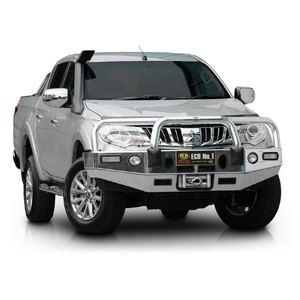 ECB Textura Black Powdercoat Winch BullBar with Bumper Lights to suit Mitsubishi Triton MQ 01/15 - 10/18