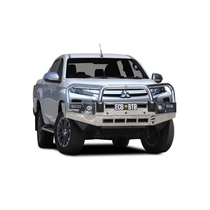 ECB Black Ripple Powdercoat BullBar with Bumper Lights to suit Mitsubishi Triton MR 11/18 - Onwards