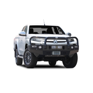 ECB Black Ripple Powdercoat BullBar Winch Compatible to suit Mitsubishi Triton MR 11/18 - Onwards
