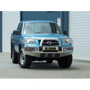 ECB Silver Hammertone Powdercoat BullBar with Bumper Lights to suit Mazda BT-50 2WD/4WD 09/08 - 09/11