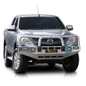 ECB Black Ripple Powdercoat BullBar with Bumper Lights to suit Mazda BT-50 4WD 10/11 - 03/18