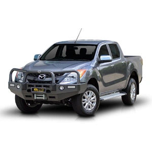 ECB Polished Winch BullBar with Bumper Lights to suit Mazda BT-50 4WD 10/11 - 03/18