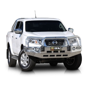 ECB Polished BullBar with Bumper Lights to suit Nissan Navara NP300 04/15 - 11/20
