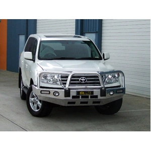 ECB Black Ripple BullBar with Bumper Lights to suit Toyota LandCruiser 200 Series Sahara 11/07 - 01/12