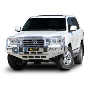 ECB Black Ripple Powdercoat BullBar with Bumper Lights to suit Toyota LandCruiser 200 Series VX 03/12 - 10/15