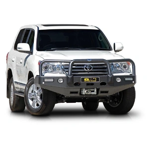 ECB Black Ripple Winch BullBar with Bumper Lights to suit Toyota LandCruiser 200 Series Sahara 03/12 - 10/15