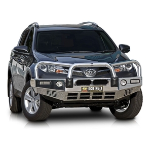 ECB Black Ripple Powdercoat BullBar with Bumper Lights to suit Toyota Rav4 12/12 - 09/15