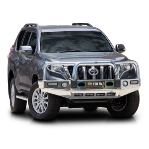 ECB Textura Black Powdercoat BullBar with Bumper Lights to suit Toyota Prado 150 Series 2 Altitude 11/13 - 10/17