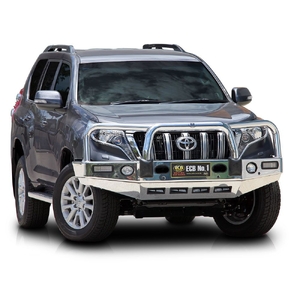 ECB Black Ripple Powdercoat BullBar with Bumper Lights to suit Toyota Prado 150 Series 2 VX 11/13 - 10/17