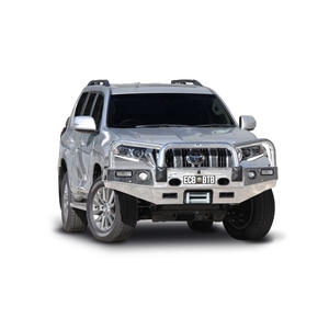ECB Black Ripple Powdercoat Winch BullBar with Bumper Lights to suit Toyota Prado Kakadu 11/17 - Onwards
