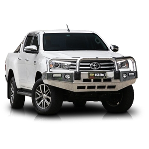 ECB Textura Black Powdercoat BullBar with Bumper Lights to suit Toyota HiLux SR5 4WD 07/15 - 05/18