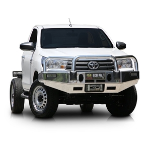 ECB Black Ripple Powdercoat BullBar to suit Toyota HiLux Workmate 2WD Narrow Cab 07/15 - 05/18