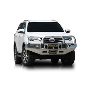 ECB Black Ripple Winch BullBar with Bumper Lights to suit Toyota Fortuner 12/15 - 05/19