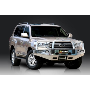 ECB Black Ripple Powdercoat Winch BullBar with Bumper Lights to suit Toyota LandCruiser 200 Series GXL 01/16 - 06/21