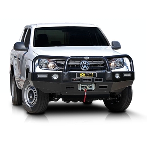 ECB Silver Hammertone Powdercoat BullBar Winch Compatible with Bumper Lights to suit Volkswagen Amarok Sensor Model 07/10 - 08/16