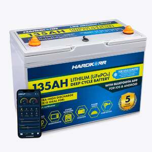 HARDKORR 135AH LIFEPO4 DEEP CYCLE LITHIUM BATTERY WITH Bluetooth