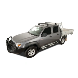 Rhino-Rack JA0150 Heavy Duty 2500 Black 2 Bar Roof Rack for MAZDA BT50 Dual Cab 4DR Ute (12/2006-10/2011)
