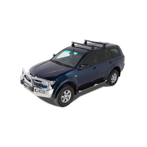 Rhino-Rack Heavy Duty 2500 Black 2 Bar Roof Rack for MITSUBISHI Challenger PB 4DR SUV (12/2009-12/2015) - JA0155
